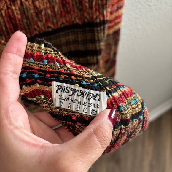 Pashmina 55% Pashmina 45% Silk Scarf Orange Brown Fall Colors One Size - Picture 4 of 7